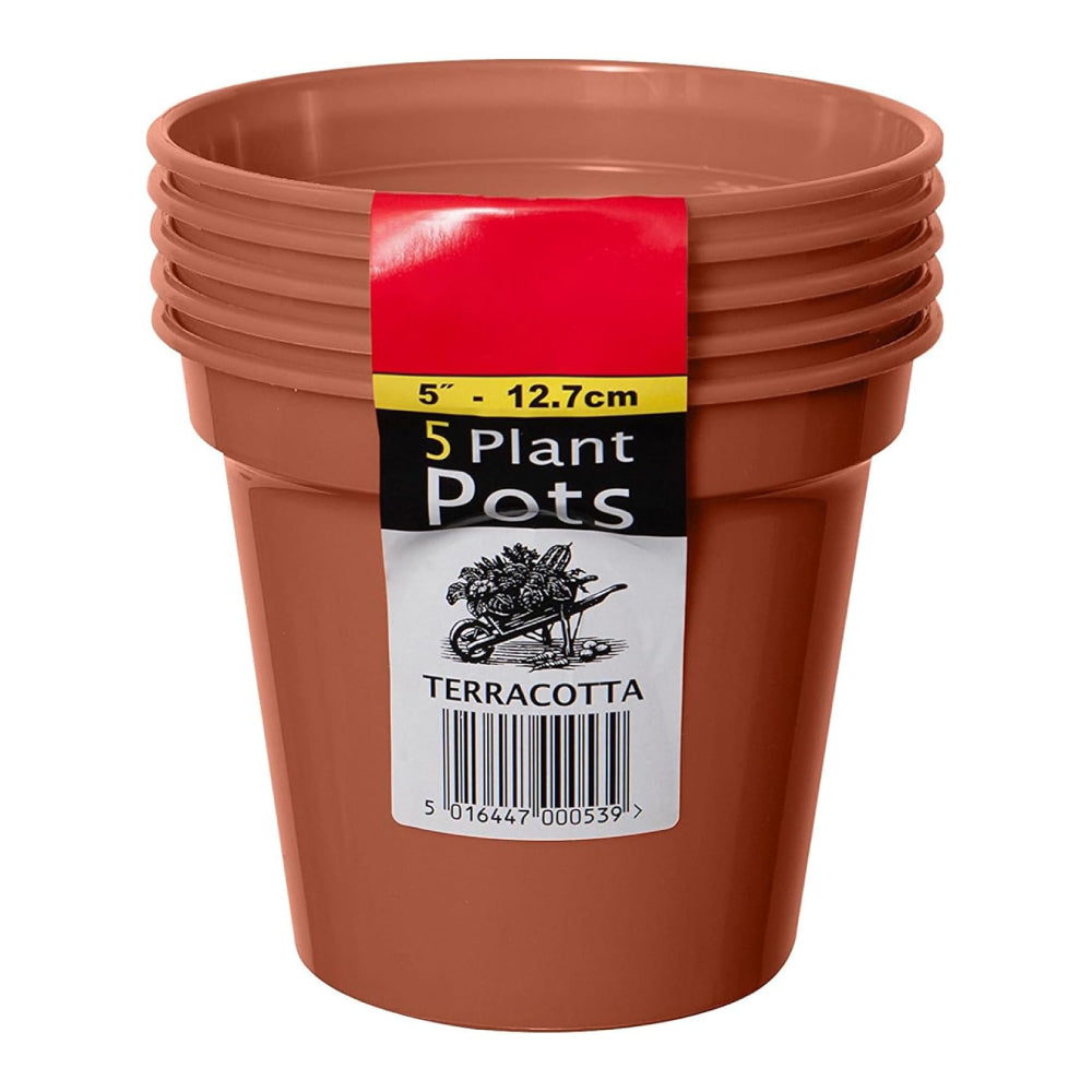 Terracotta Plant Pots - 12.7/15cm, 5 pcs