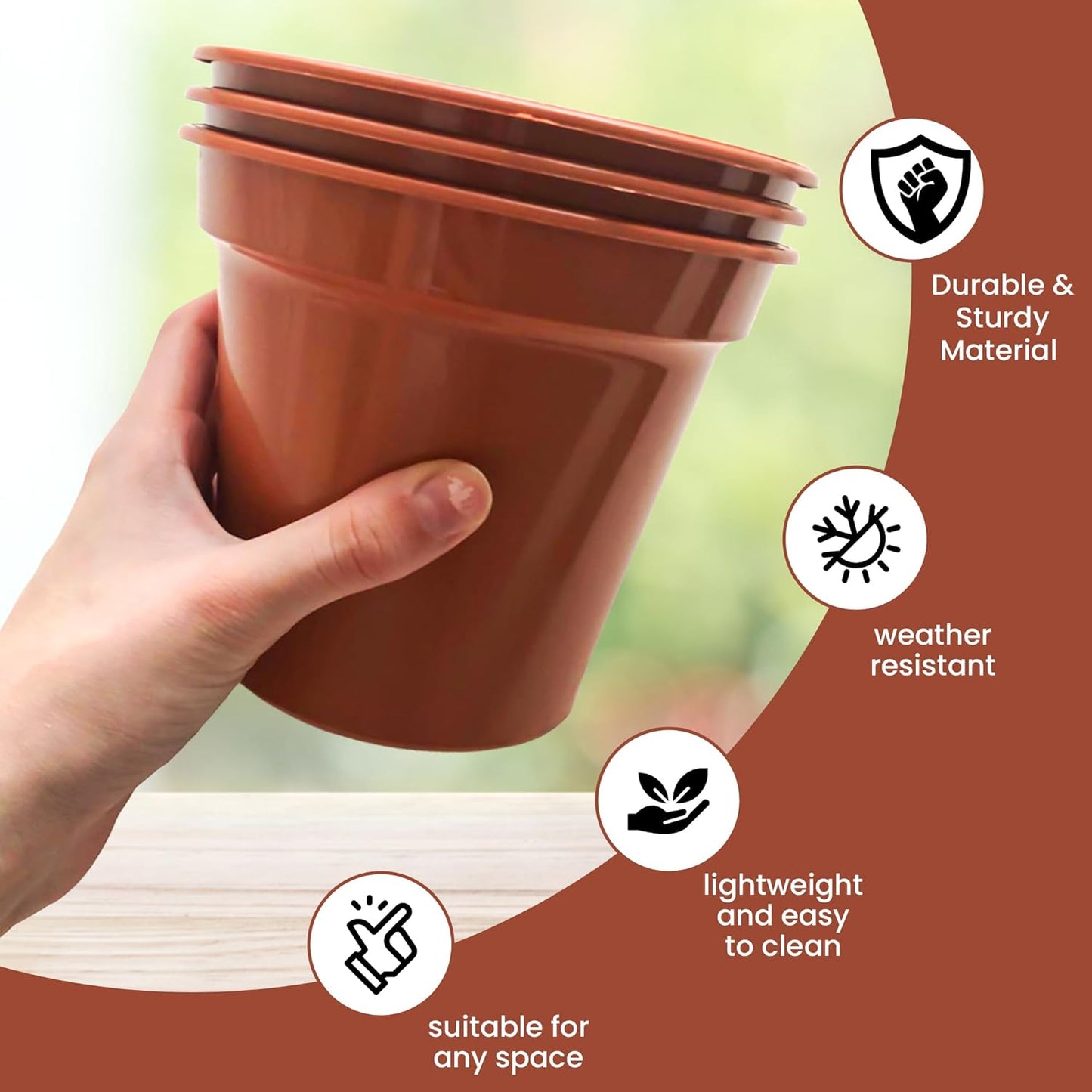 Terracotta Plant Pots - 12.7, 5 pcs