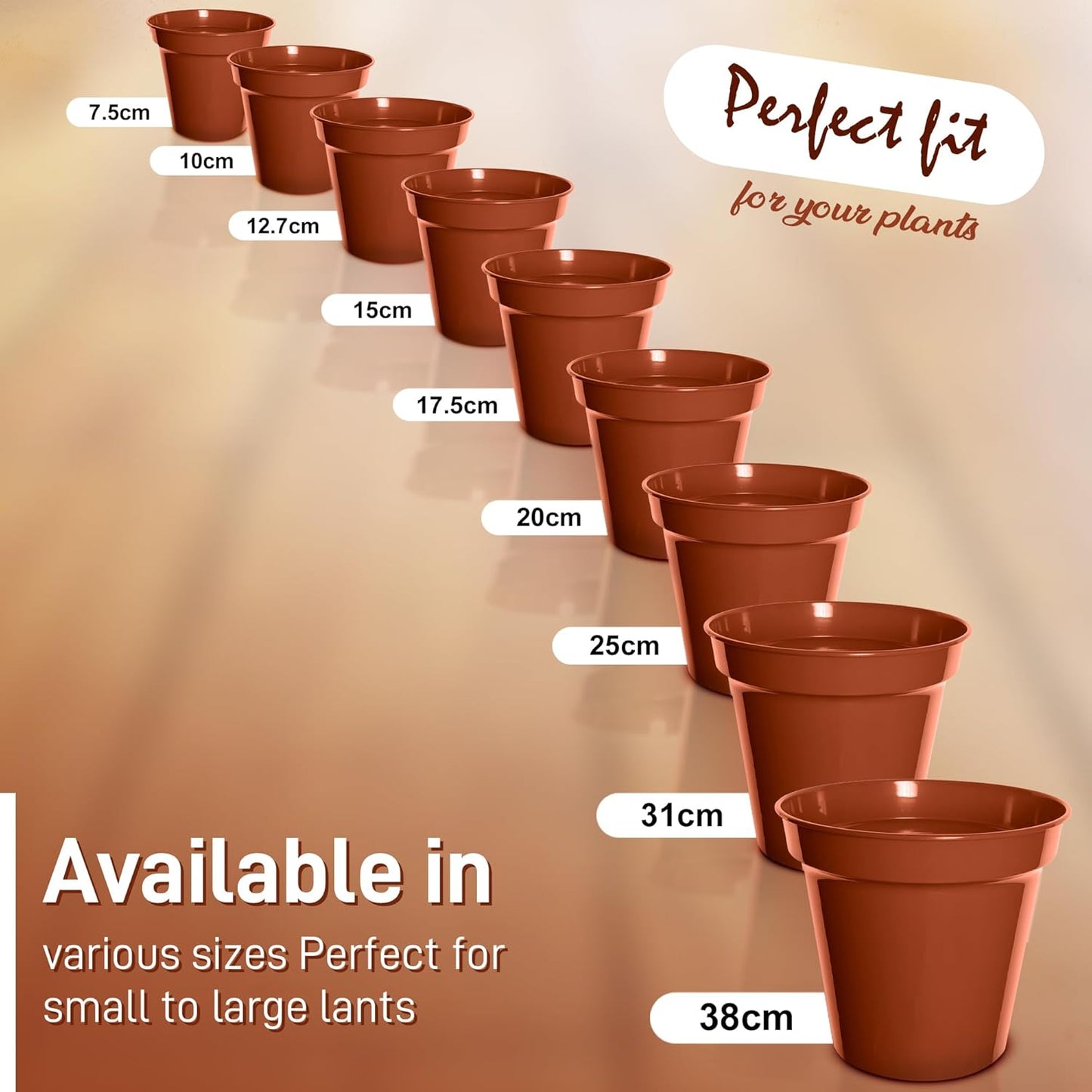 Terracotta Plant Pots - 12.7, 5 pcs