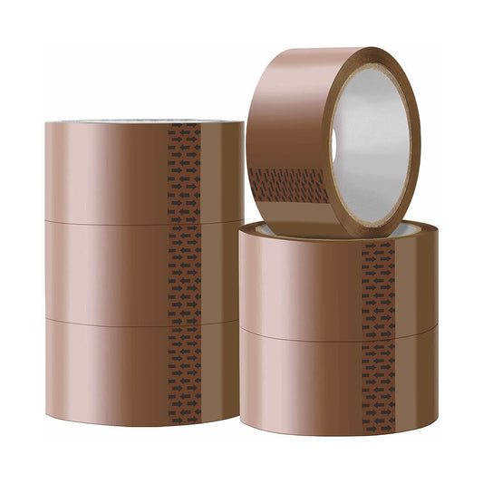 Brown Packaging Tape Rolls - 6pcs