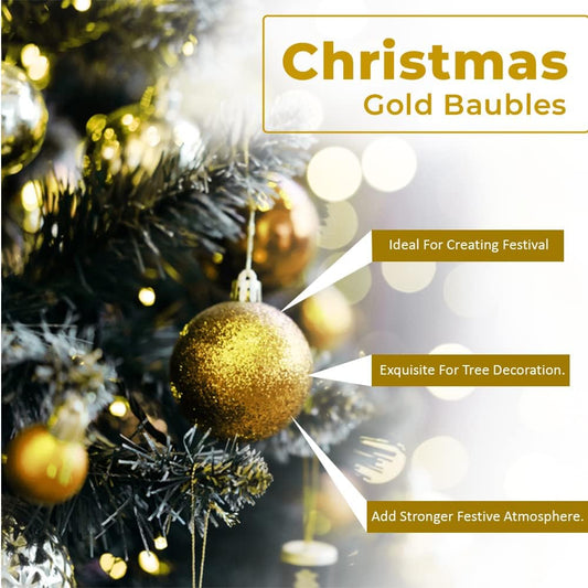 Christmas Balls Decoration - 25mm, Gold, 32pcs