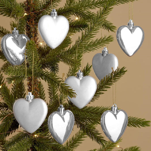 Christmas Heart Baubles Hanging Ornaments