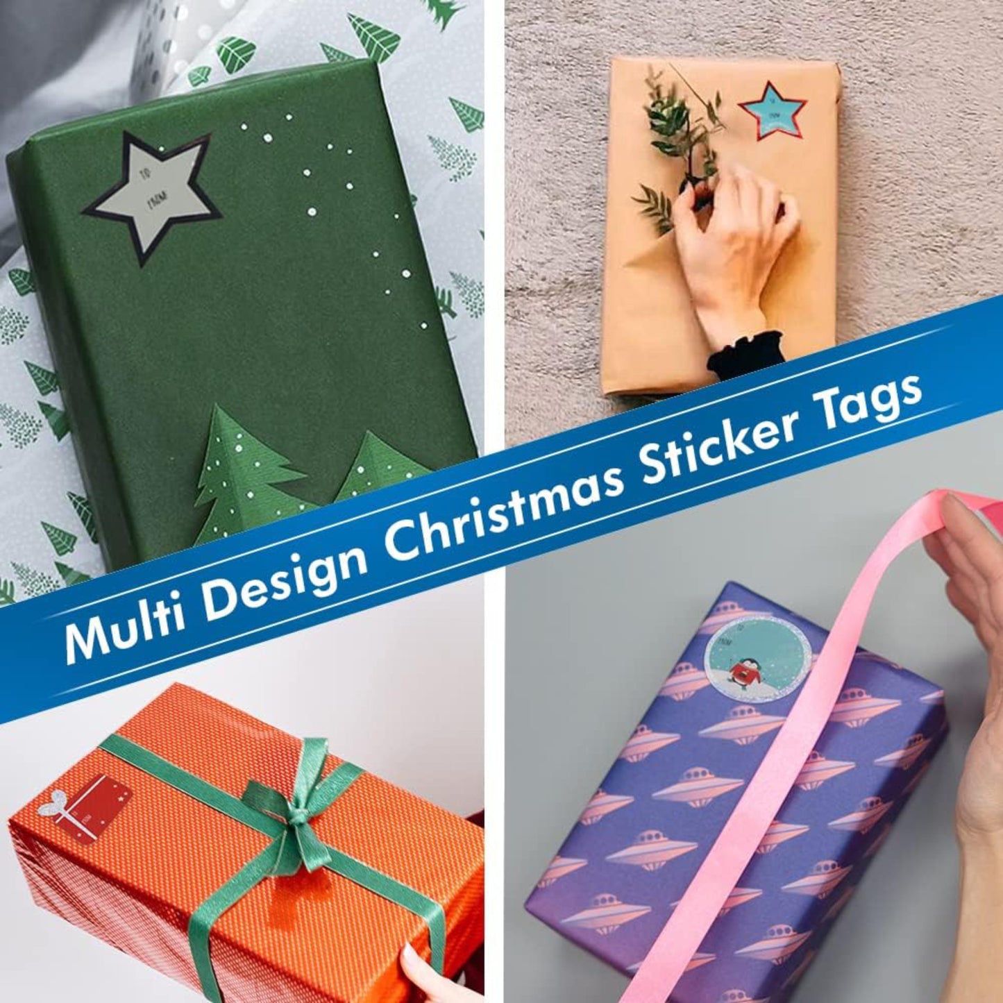 Christmas Labels Stickers Self-Adhesive