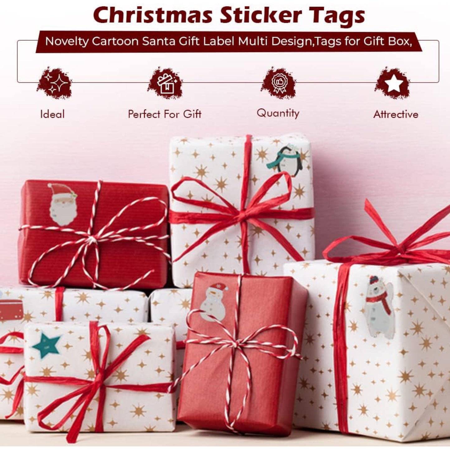 Christmas Labels Stickers Self-Adhesive
