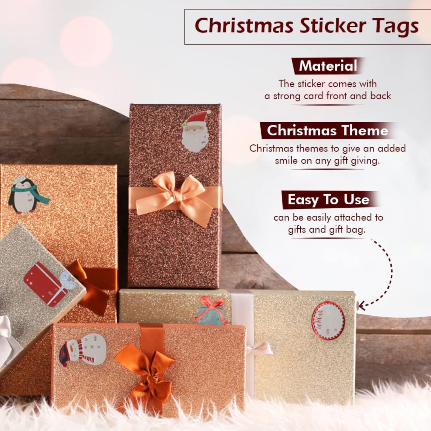 Christmas Labels Stickers Self-Adhesive