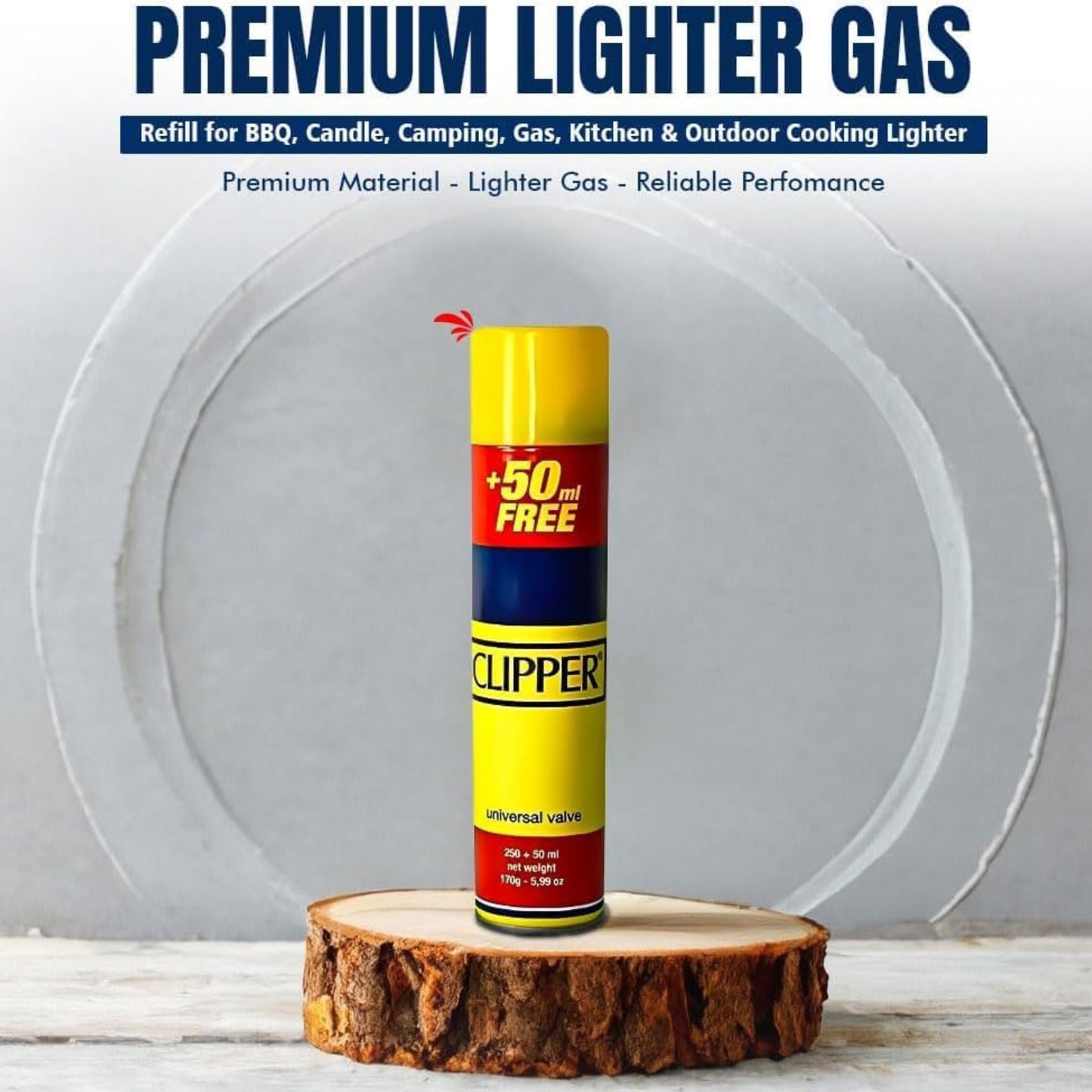 3 Clipper Gas 300ml + 1 Refillable BBQ Lighter