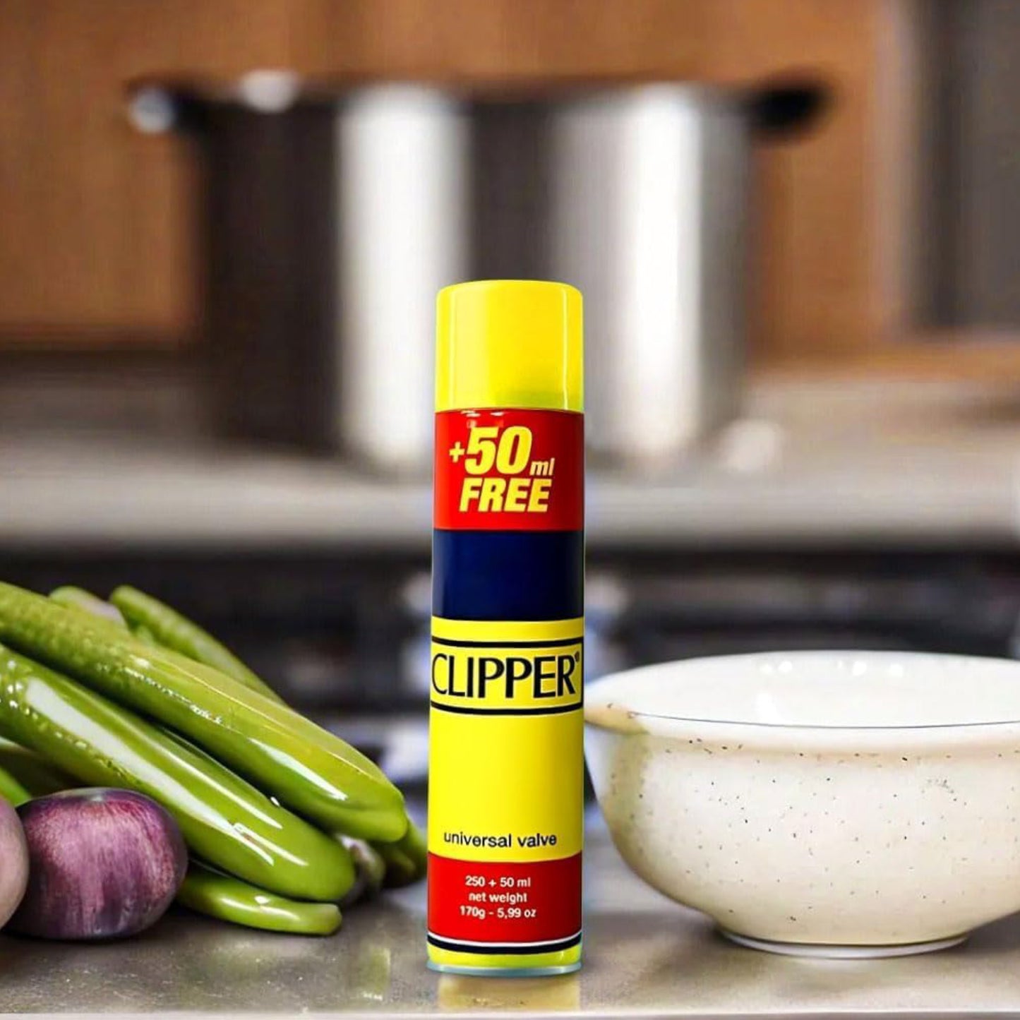 3 Clipper Gas 300ml + 1 Refillable BBQ Lighter
