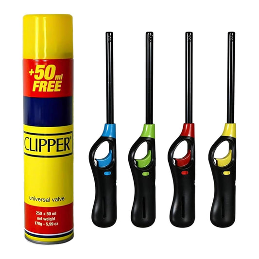 4 BBQ Lighters with 1 Clipper Gas