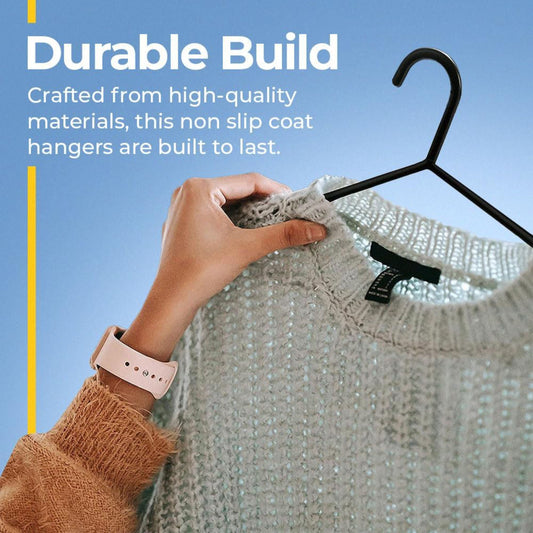 Coat Hangers Black with Suit Trouser Bar and Lips