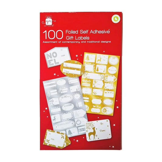 Foiled Self Adhesive Gift Labels Gold & Silver