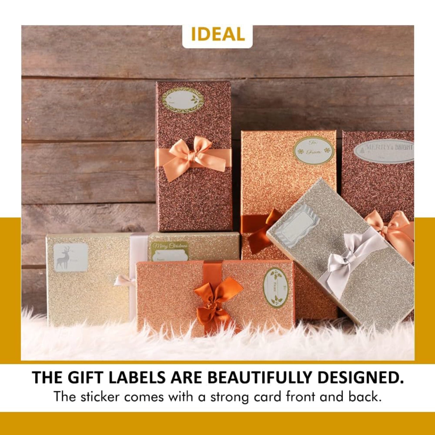 Foiled Self Adhesive Gift Labels Gold & Silver
