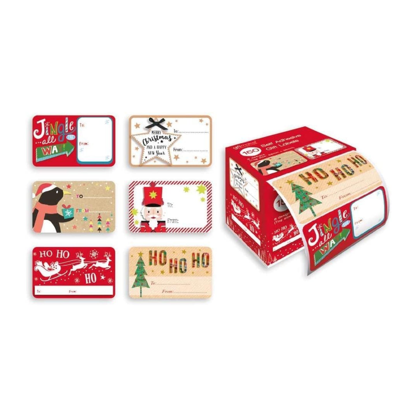 Gift Labels for Christmas Cute, Self Adhesive