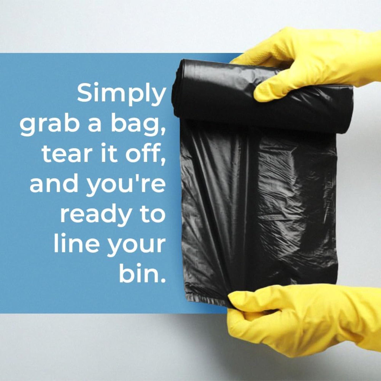 Heavy Duty Black Bin Liners Bag Rolls - 6 pack, 20 bag Each Pack