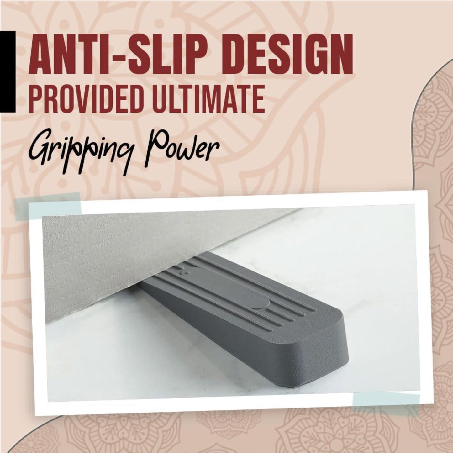 Non-Slip Rubber Door Wedge Stopper for Homes
