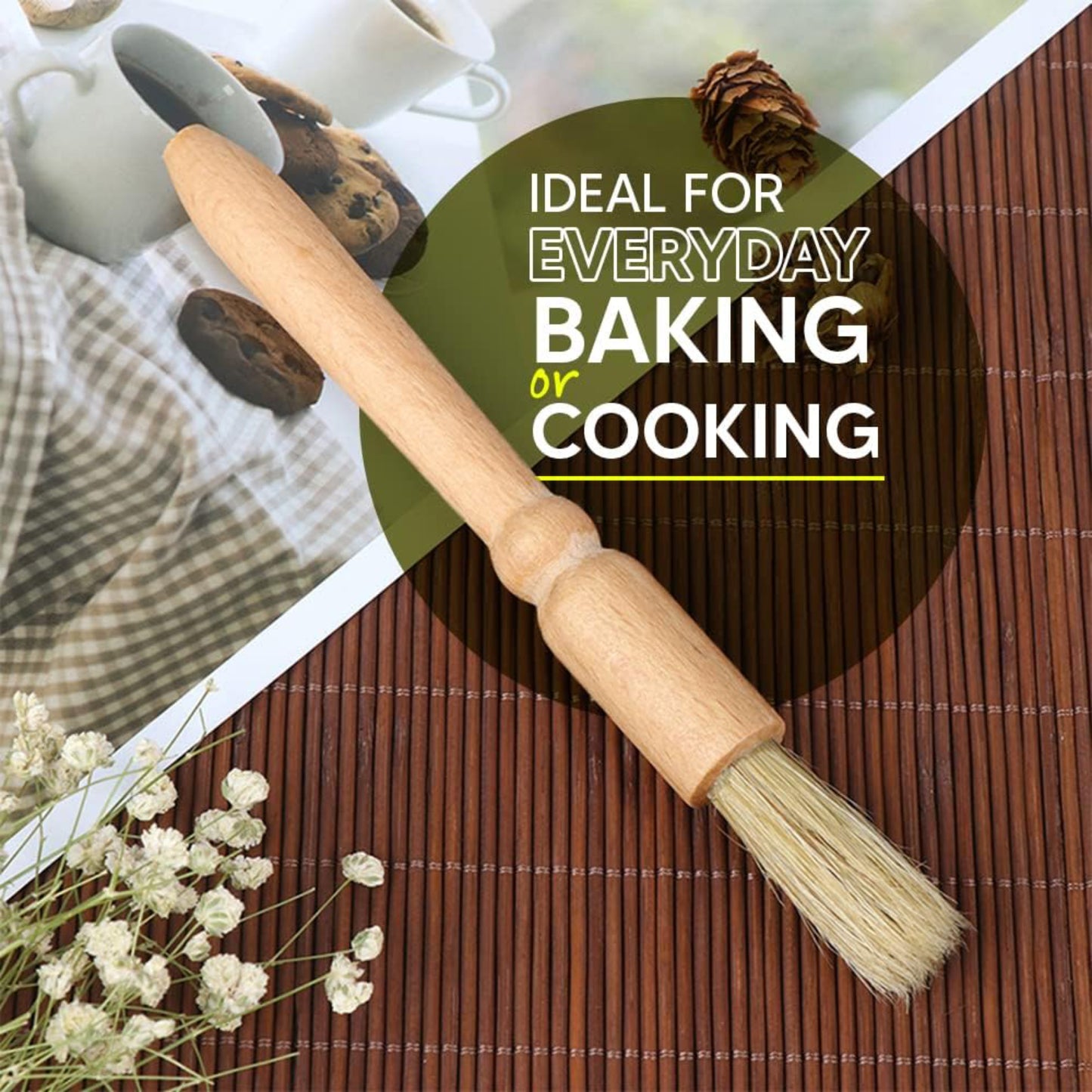 Pastry Brush with Natural Bristle & Wooden Handle