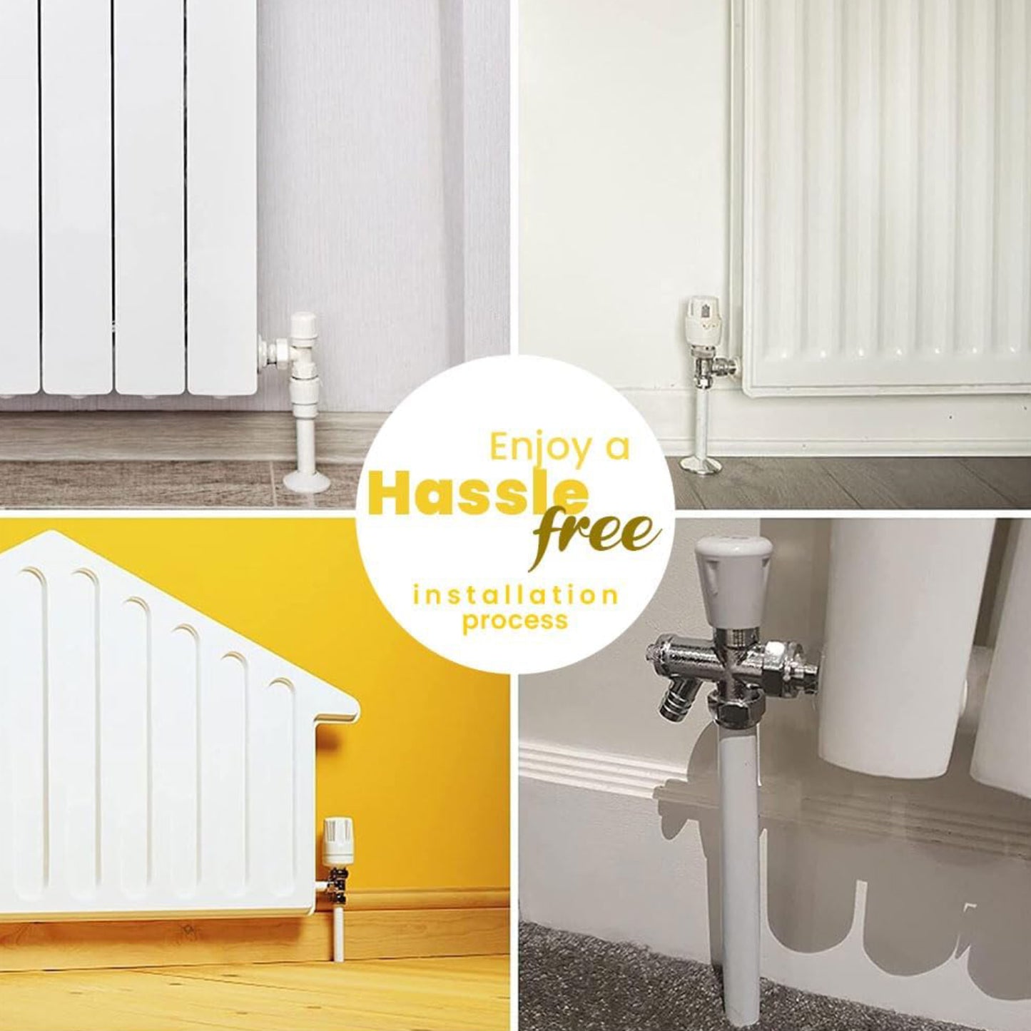 Radiator Pipe Covers Sleeves White