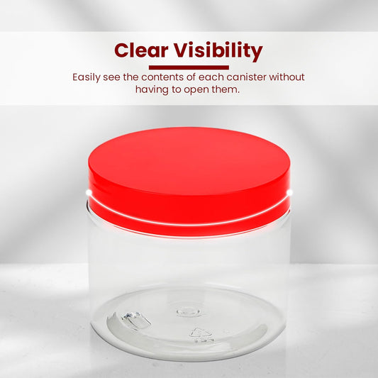 Plastic Storage Jars & Canisters with Screw Top Lids