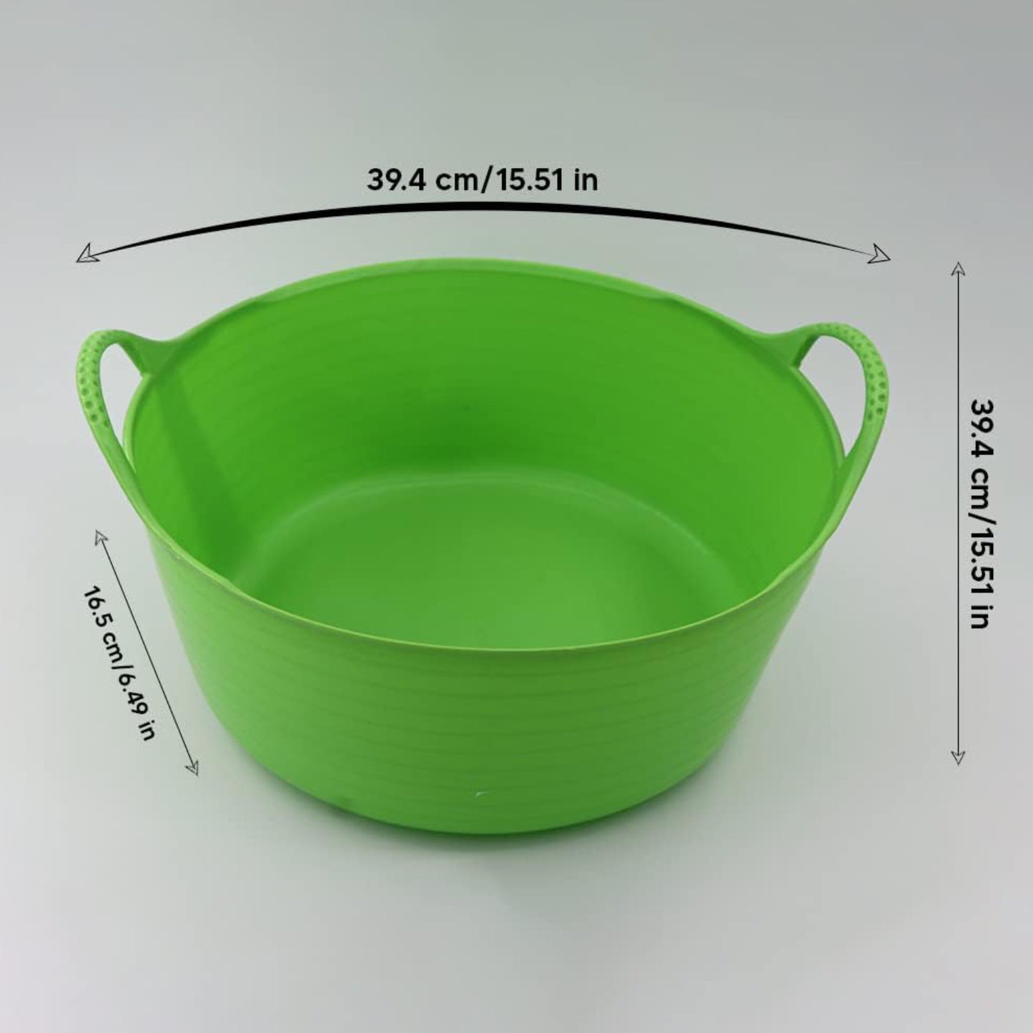 Shallow Tub With Double Handles - 15Ltr, Green
