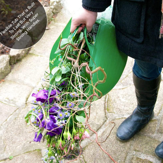 Shallow Tub With Double Handles - 15Ltr, Green