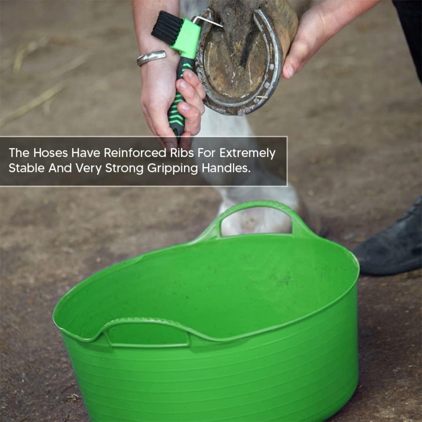 Shallow Tub With Double Handles - 15Ltr, Green