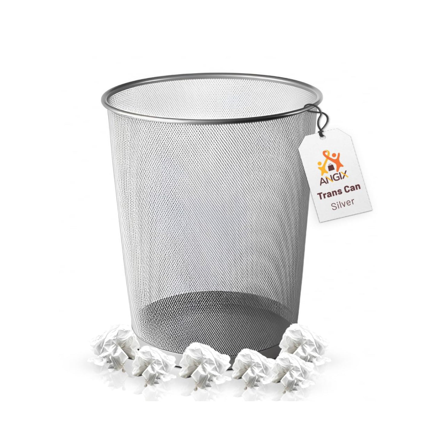 Round Trash Can - Silver