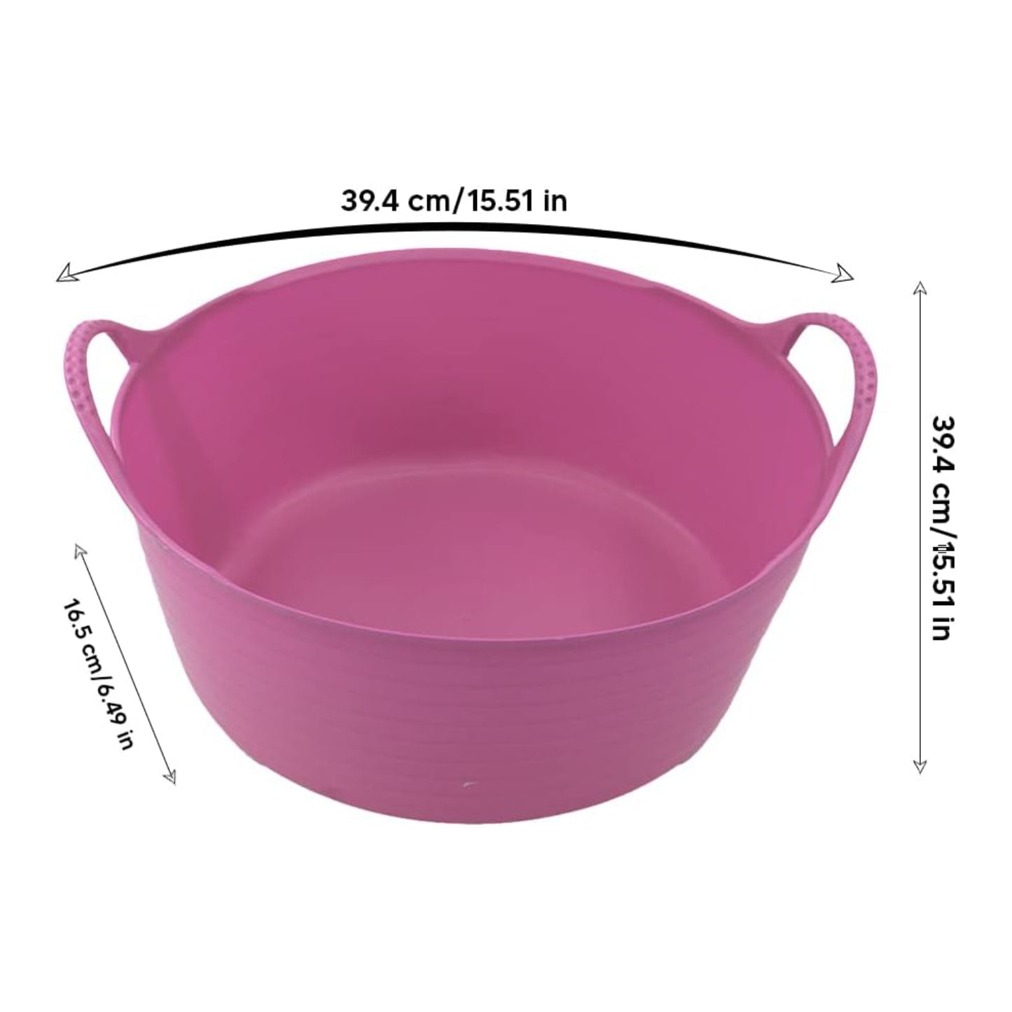 Shallow Tub With Double Handles - 15Ltr, Pink