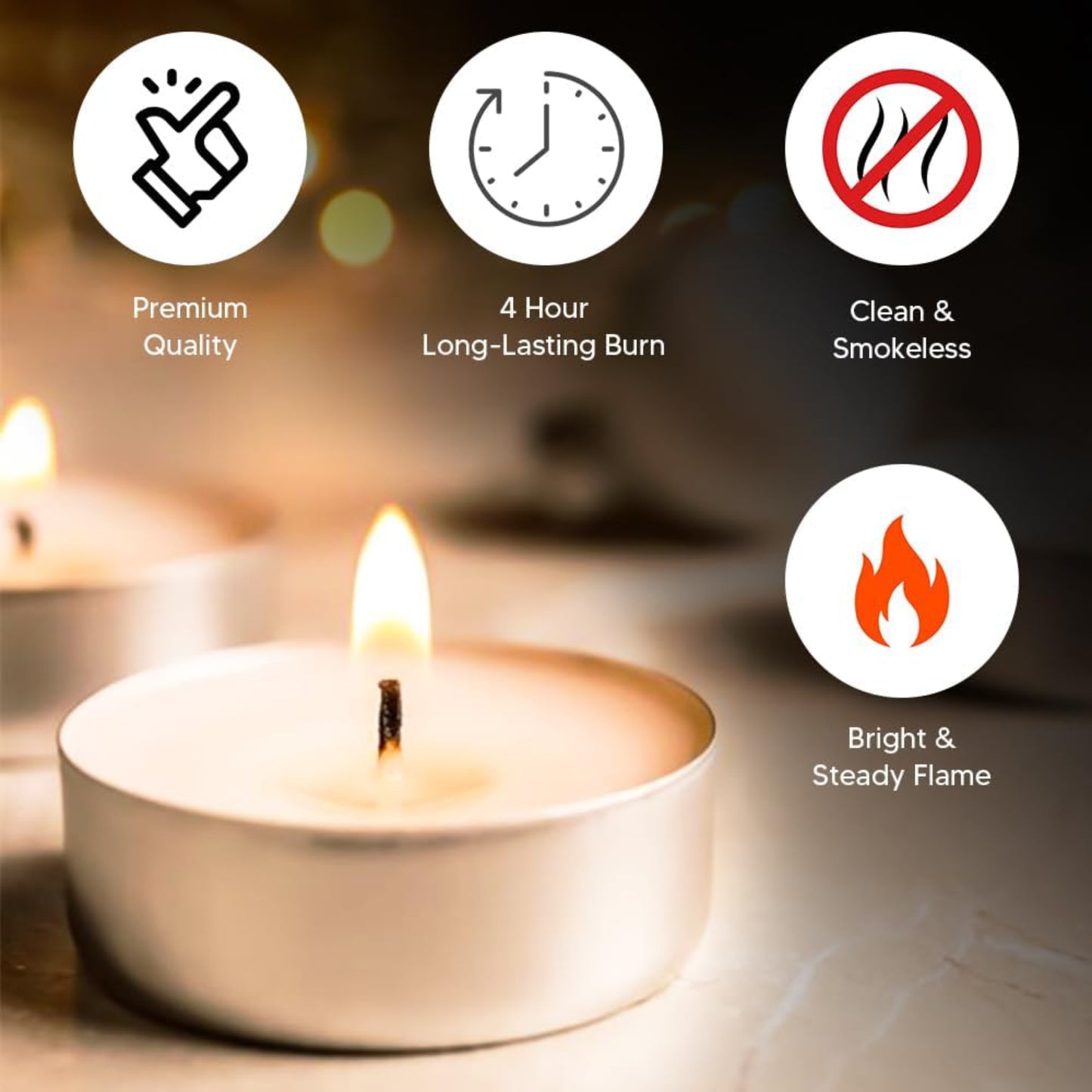 Tea Lights Candles 4 Hours Long