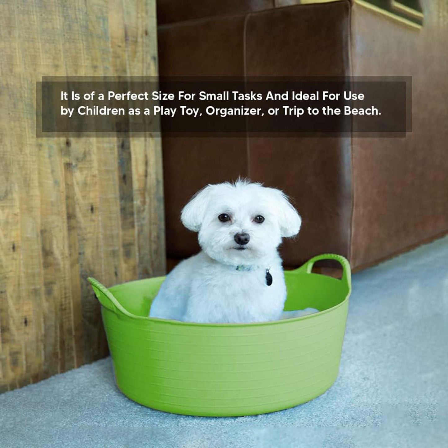 Shallow Tub With Double Handles - 15Ltr, Pistachio