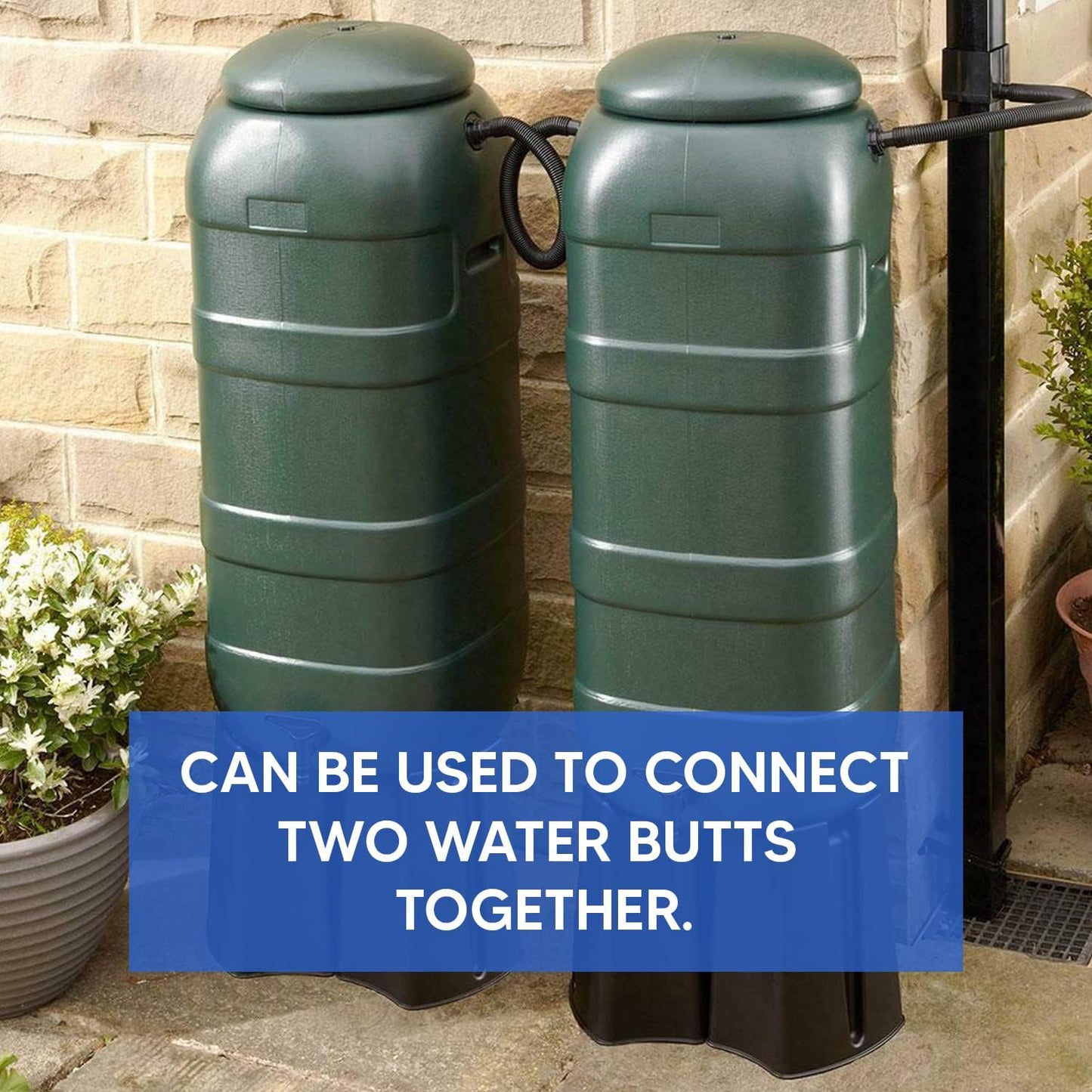 Water Butt Connector Kit for Downpipe - Black