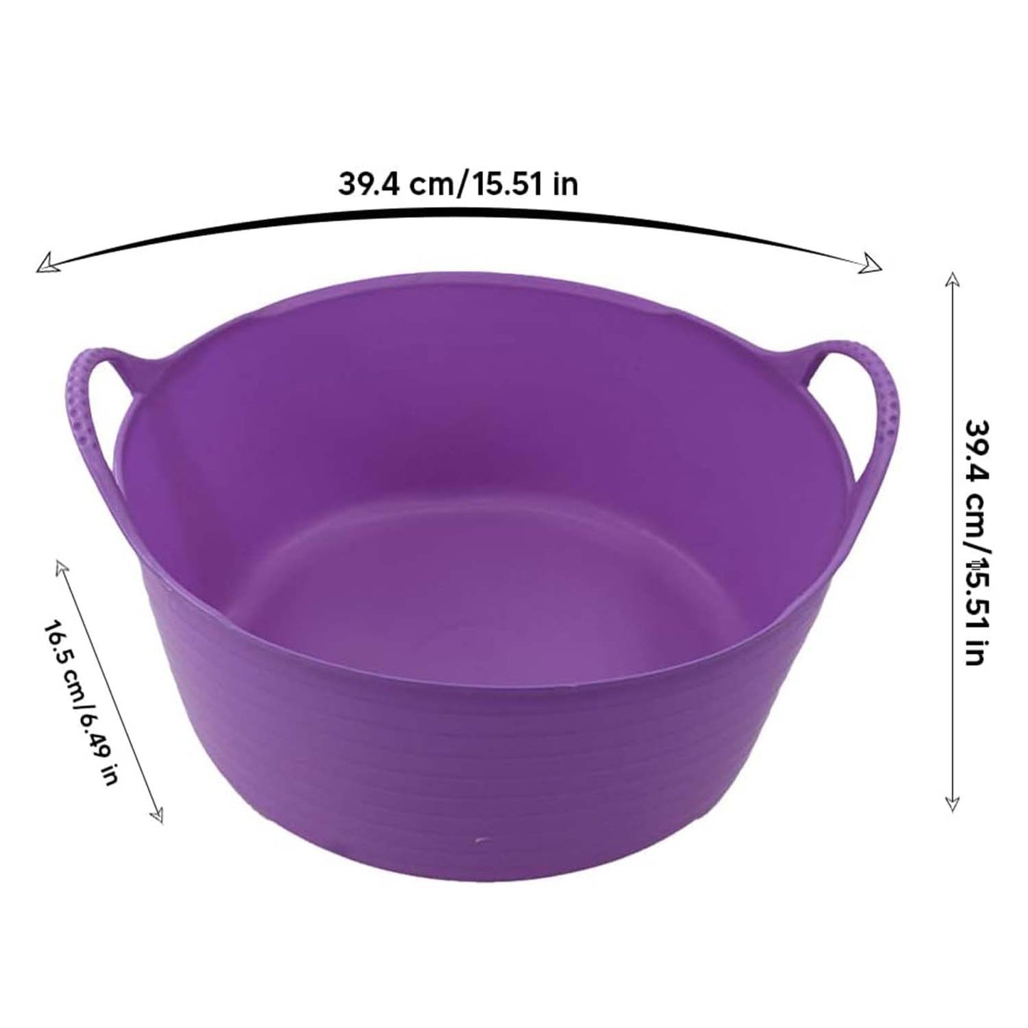 Shallow Tub With Double Handles - 15Ltr, Purple