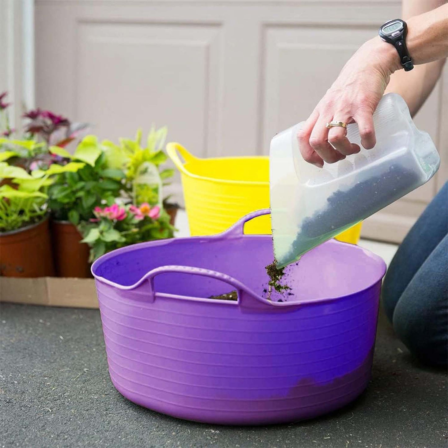 Shallow Tub With Double Handles - 15Ltr, Purple