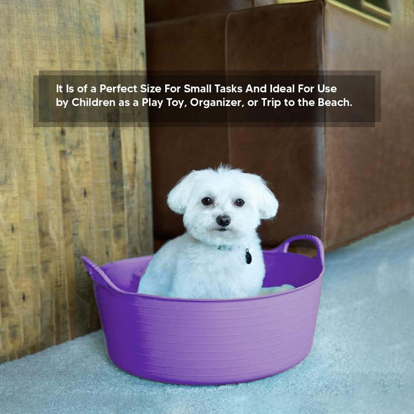 Shallow Tub With Double Handles - 15Ltr, Purple