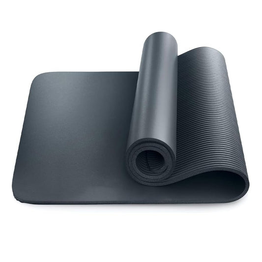 Yoga Mat Large & 10mm Thick - 183 x 60cm, Black