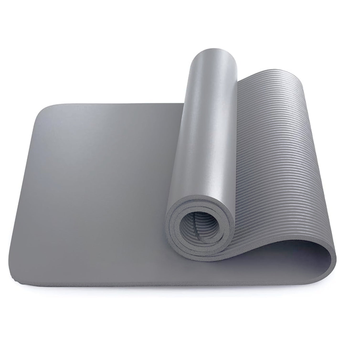 Yoga Mat Large & 10mm Thick - 183 x 60cm, Grey
