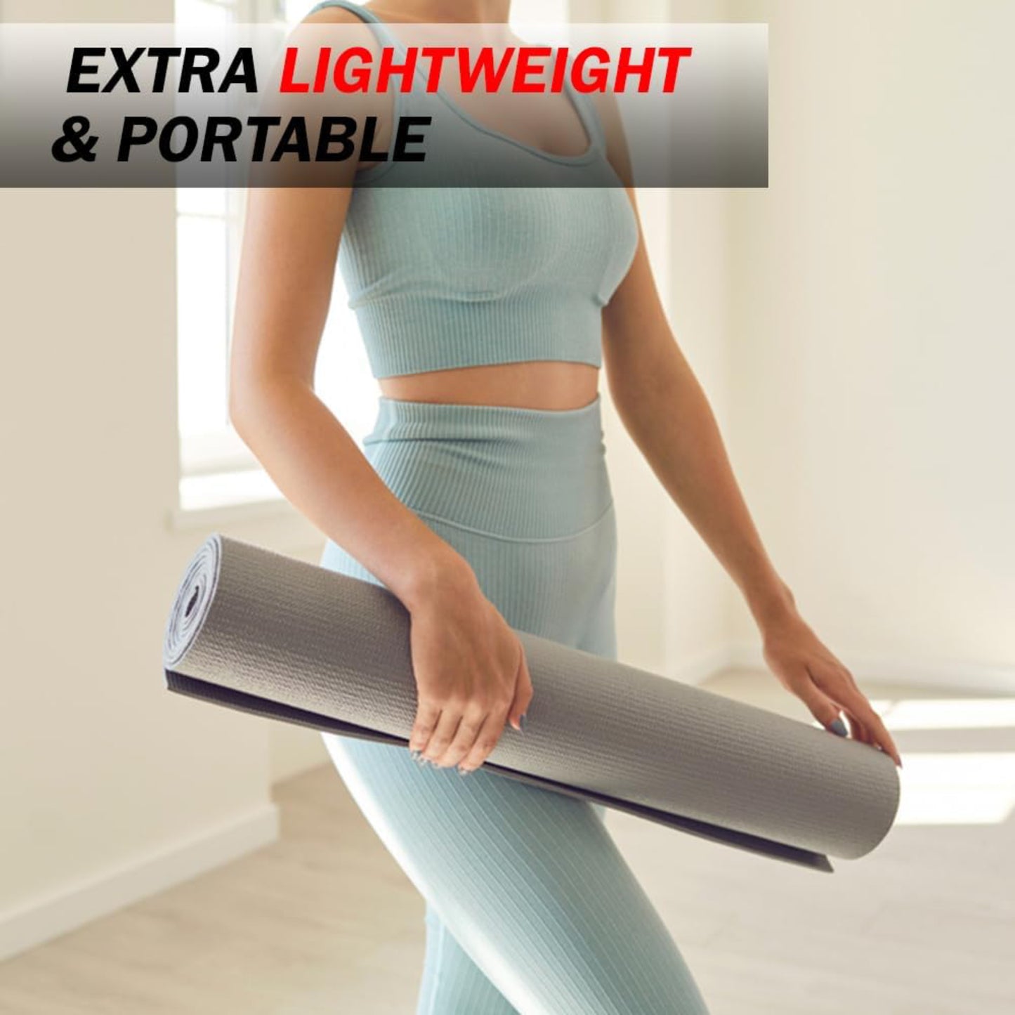 Yoga Mat Large & 10mm Thick Grey