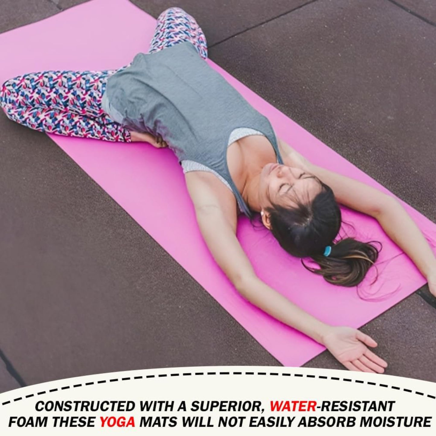 Yoga Mat Large & 10mm Thick Pink