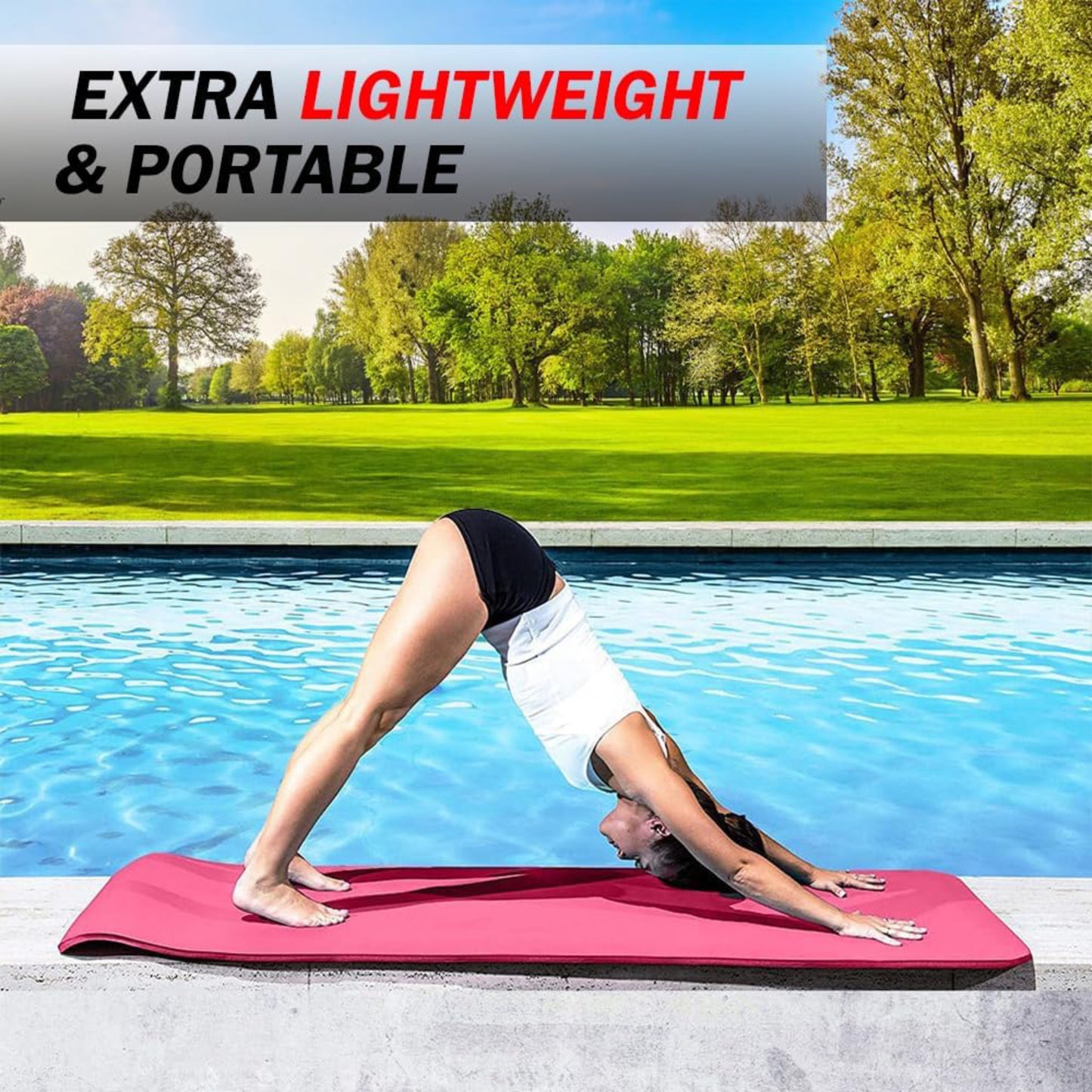Yoga Mat Large & 10mm Thick Red