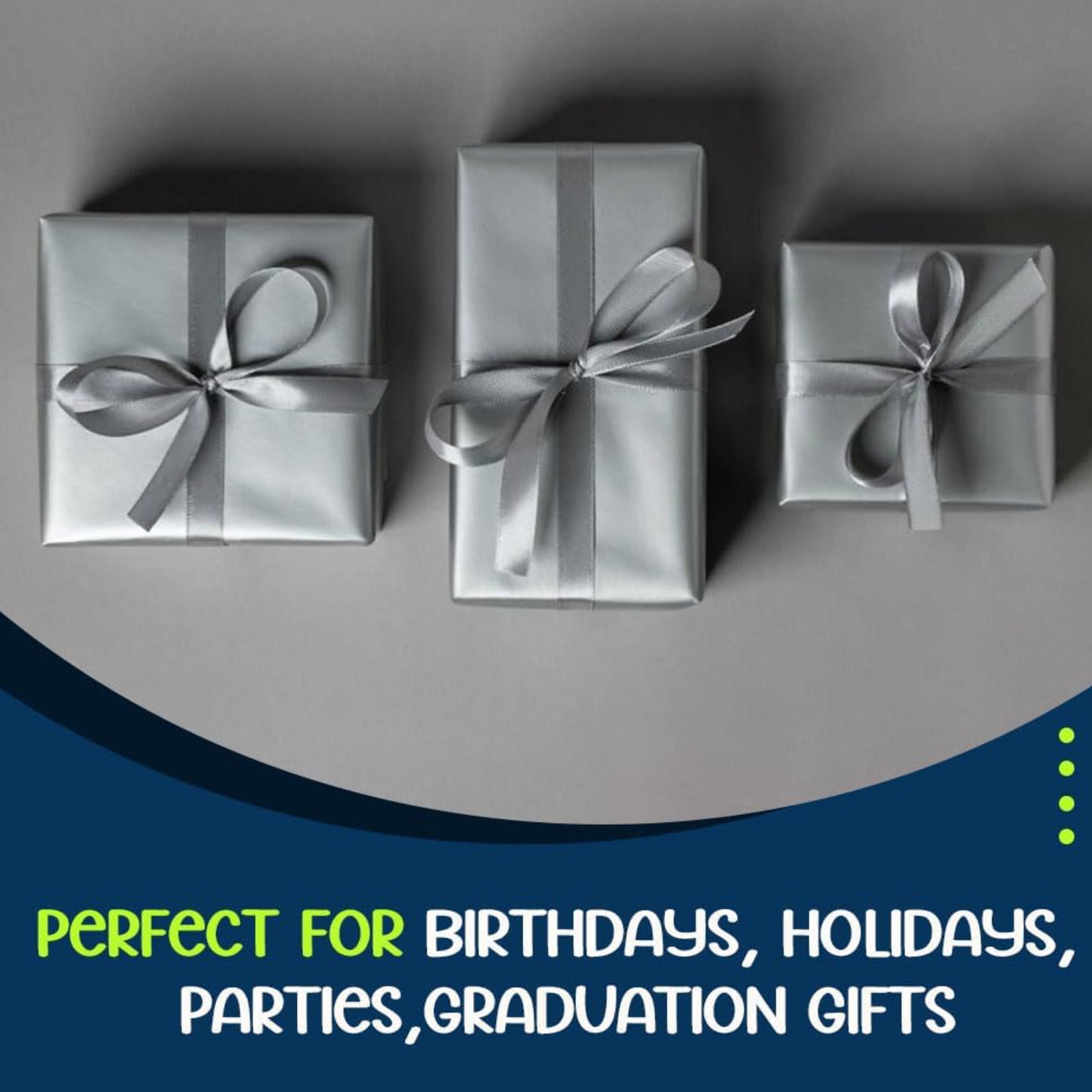 Christmas Metallic Foil Effect Silver Wrapping Papers Rolls