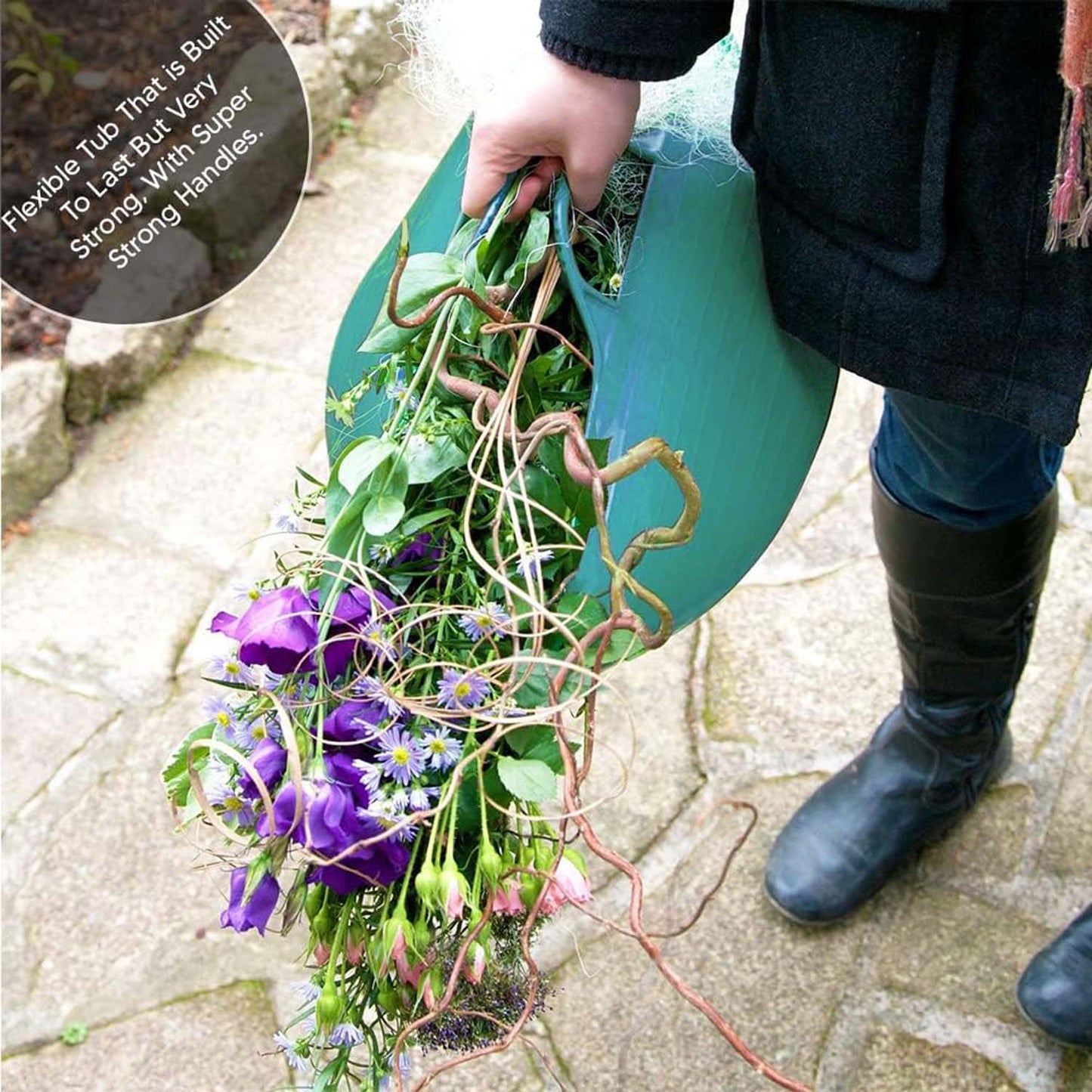 Shallow Tub With Double Handles - 15Ltr, sky blue