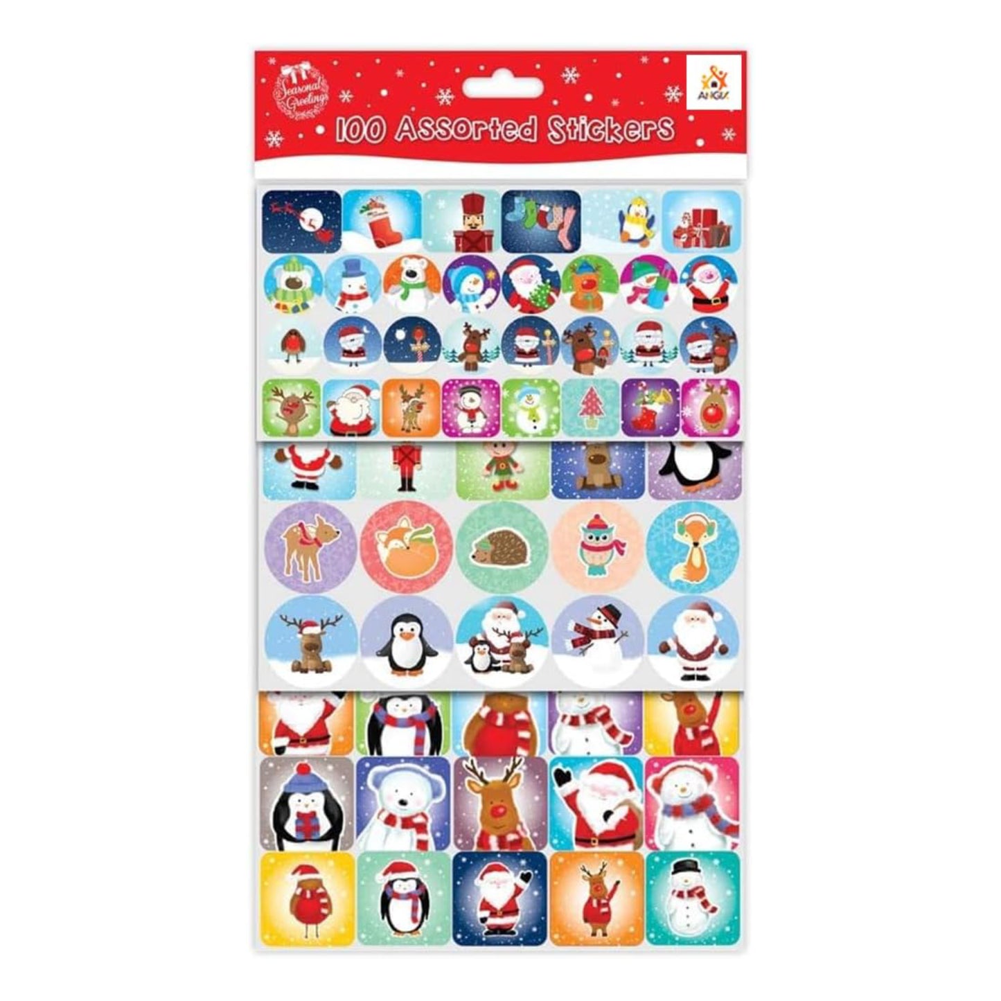 Assorted Christmas Stickers for Xmas Presents - 100pcs