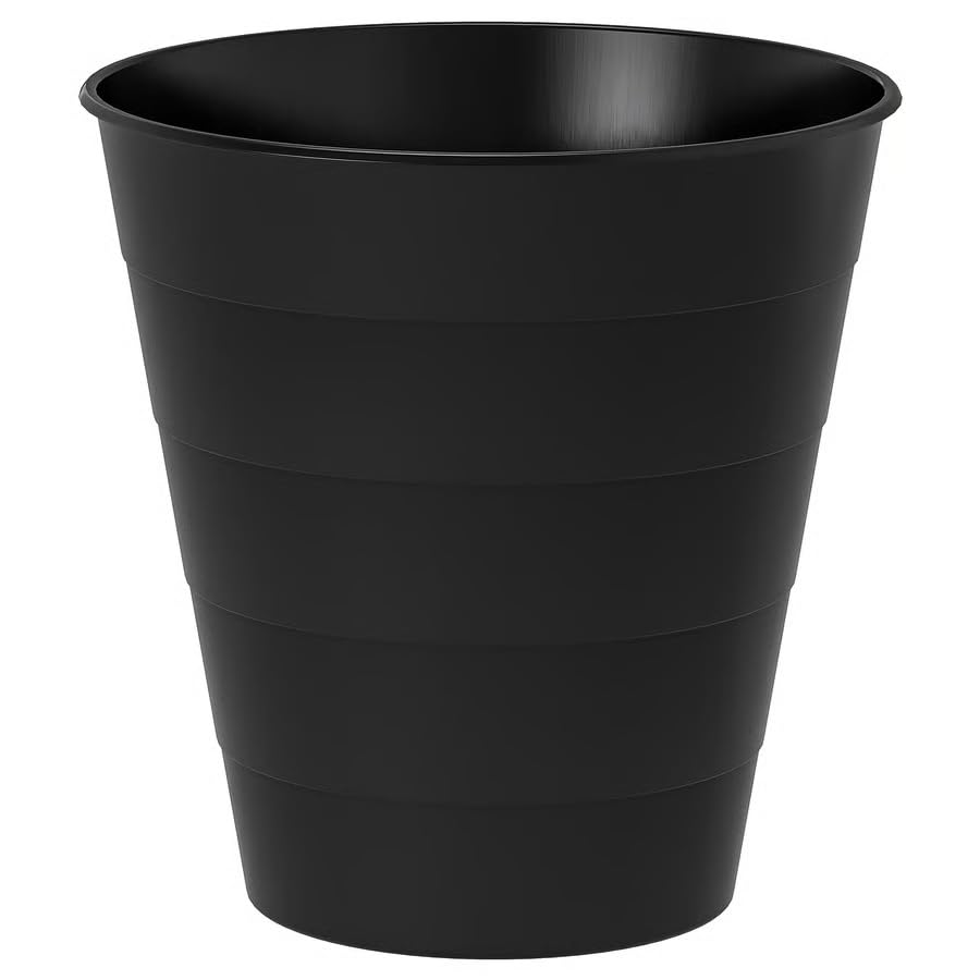 Waste Paper Bin Made from Polypropylene, Black, Diameter 28cm, Height: 28cm, Volume: 10Litres, Plastic