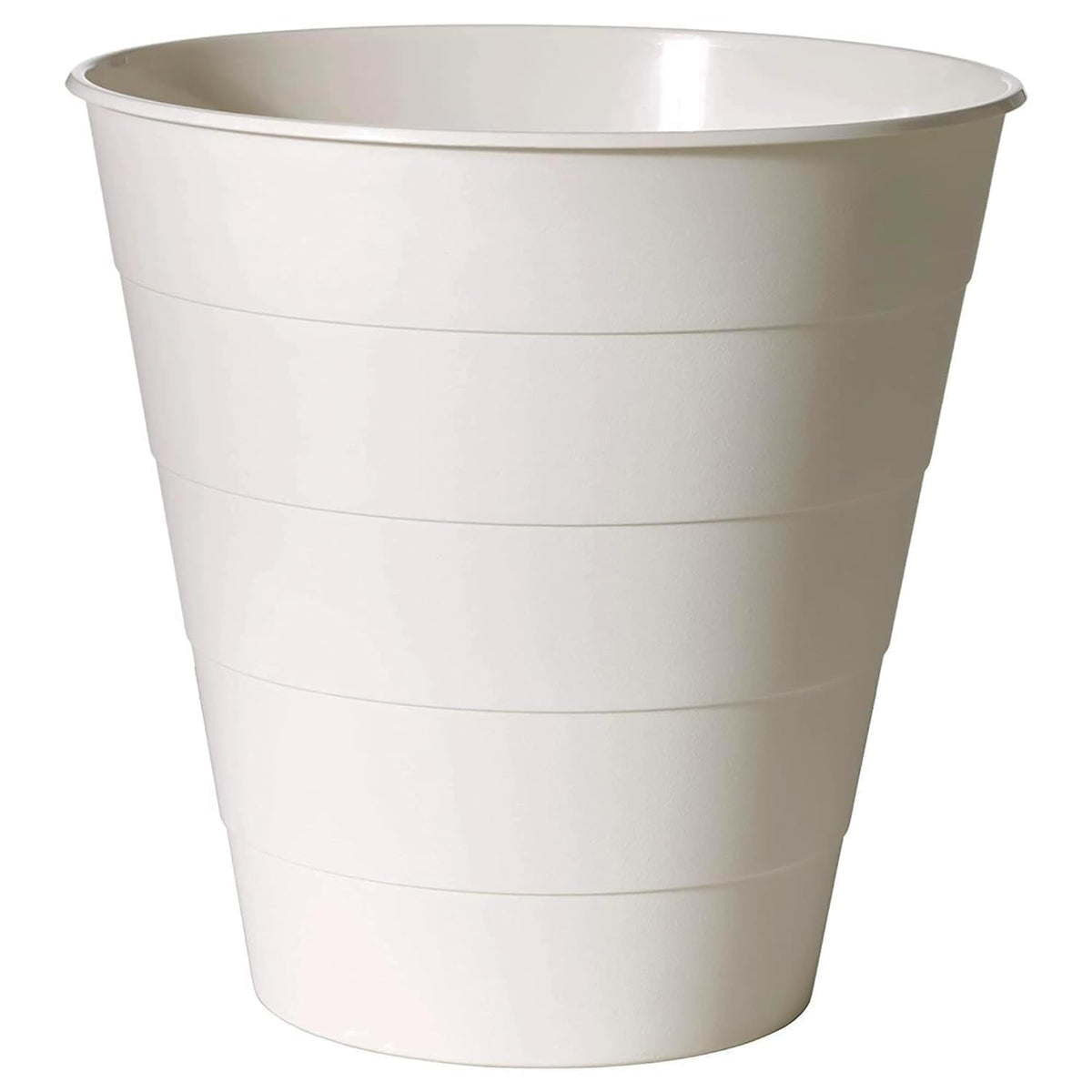 ANGIX IIKEA 10L White Plastic Waste Bin, Round Rubbish Bin for Kitchen, Bathroom, Bedroom & Office, Durable Open-Top Trash Can Dustbin for Home, Under Desk or Counter Use 29x29x28 cm - Sold