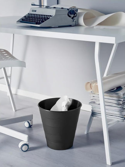 Waste Paper Bin Made from Polypropylene, Black, Diameter 28cm, Height: 28cm, Volume: 10Litres, Plastic