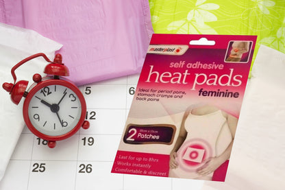 Masterplast Self Adhesive Feminine Heat Pads, Period Cramp & Pain Relief. Pack of 2, Heat Lasts Up to 8 Hours!