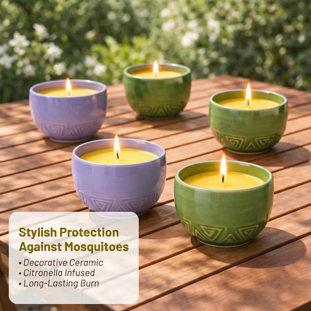 ANGIX Citronella Candles for Indoor & Outdoor Gardens, Patios & Camping