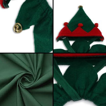 Christmas dog Hat & Collar Set with Bells