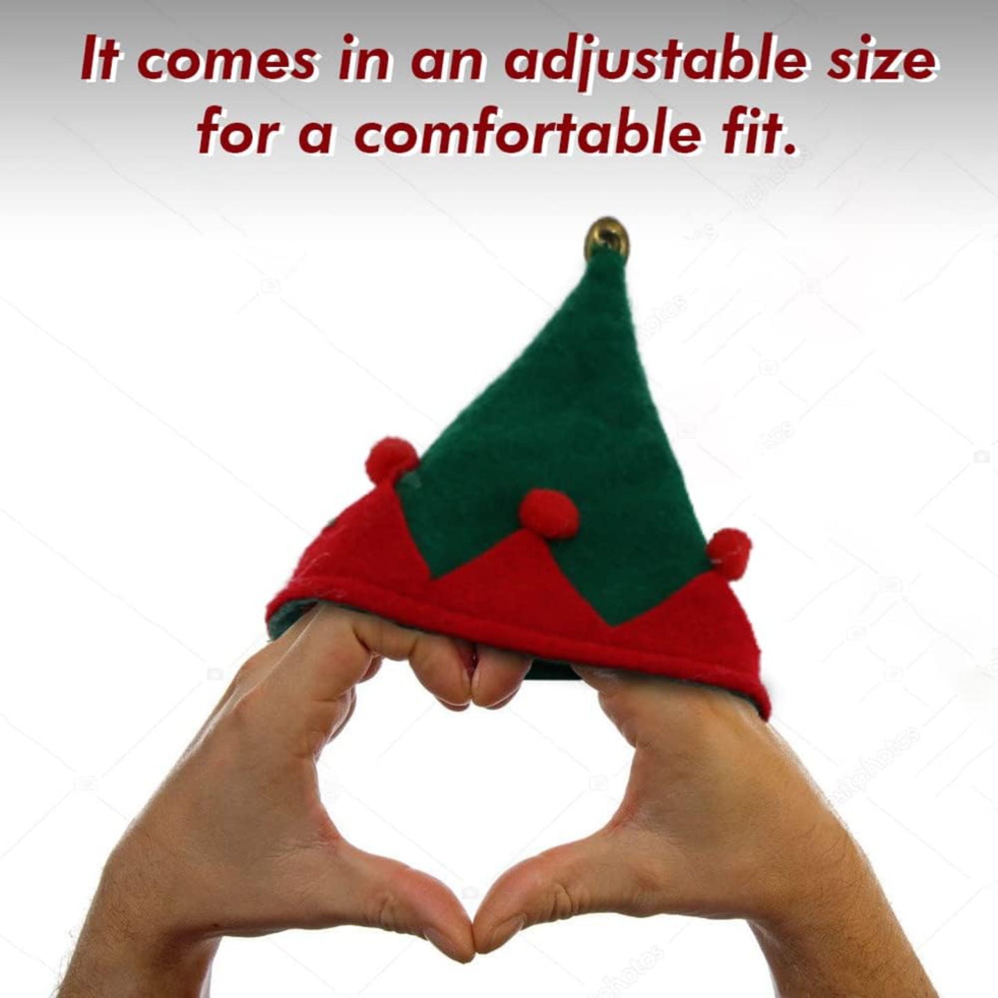 Christmas dog Hat & Collar Set with Bells