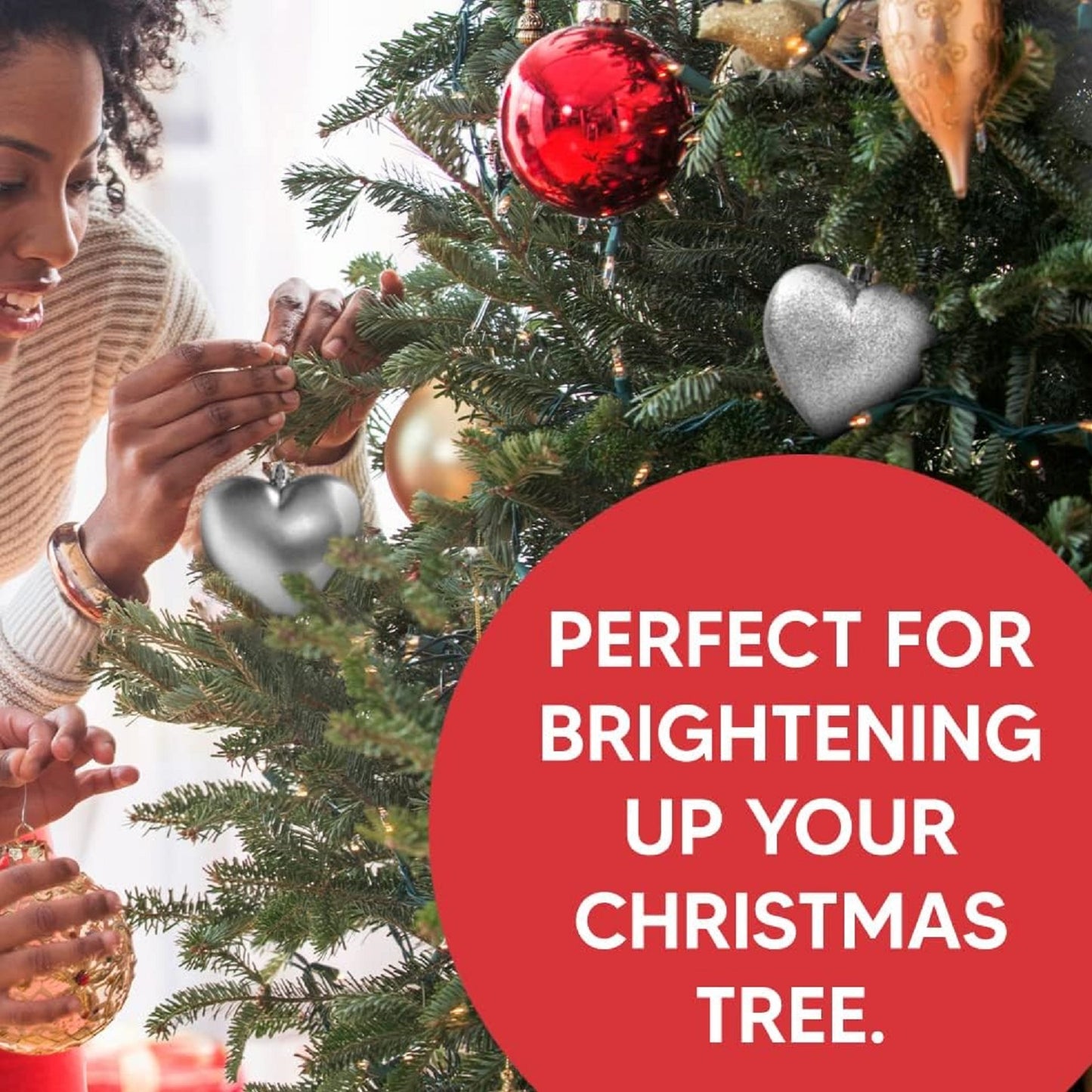 Christmas Heart Baubles Hanging Ornaments