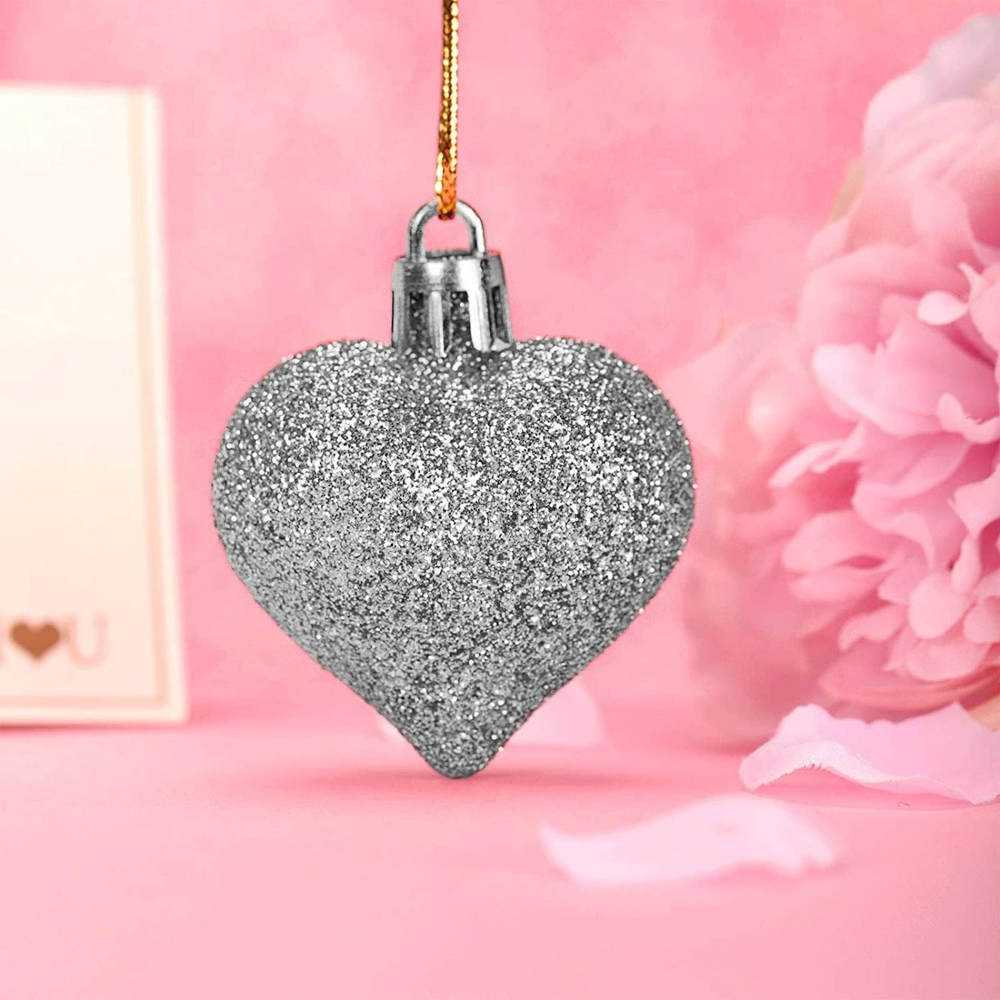 Christmas Heart Baubles Hanging Ornaments