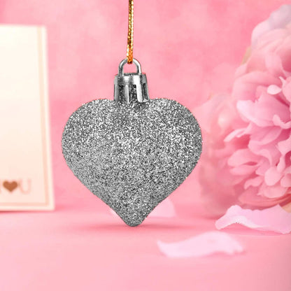 Christmas Heart Baubles Hanging Ornaments